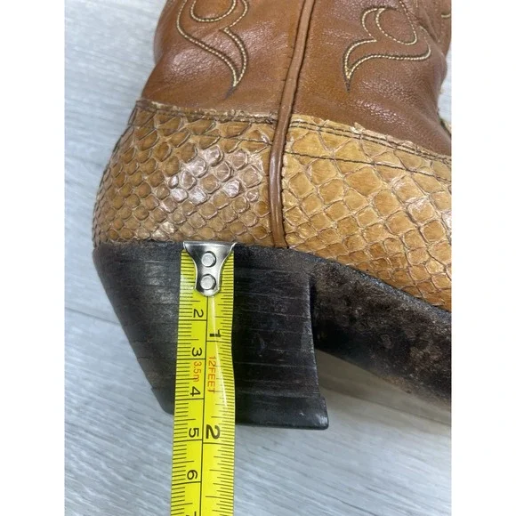Dan Post Exotic Python Snakeskin 8.5A Leather Western Cowgirl Boots Women's